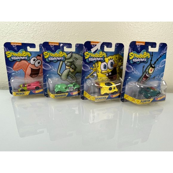 Set of 4, Spongebob Squarepants Hot Wheels Nickelodeon Cars, Patrick, Squidward, - Picture 16 of 16